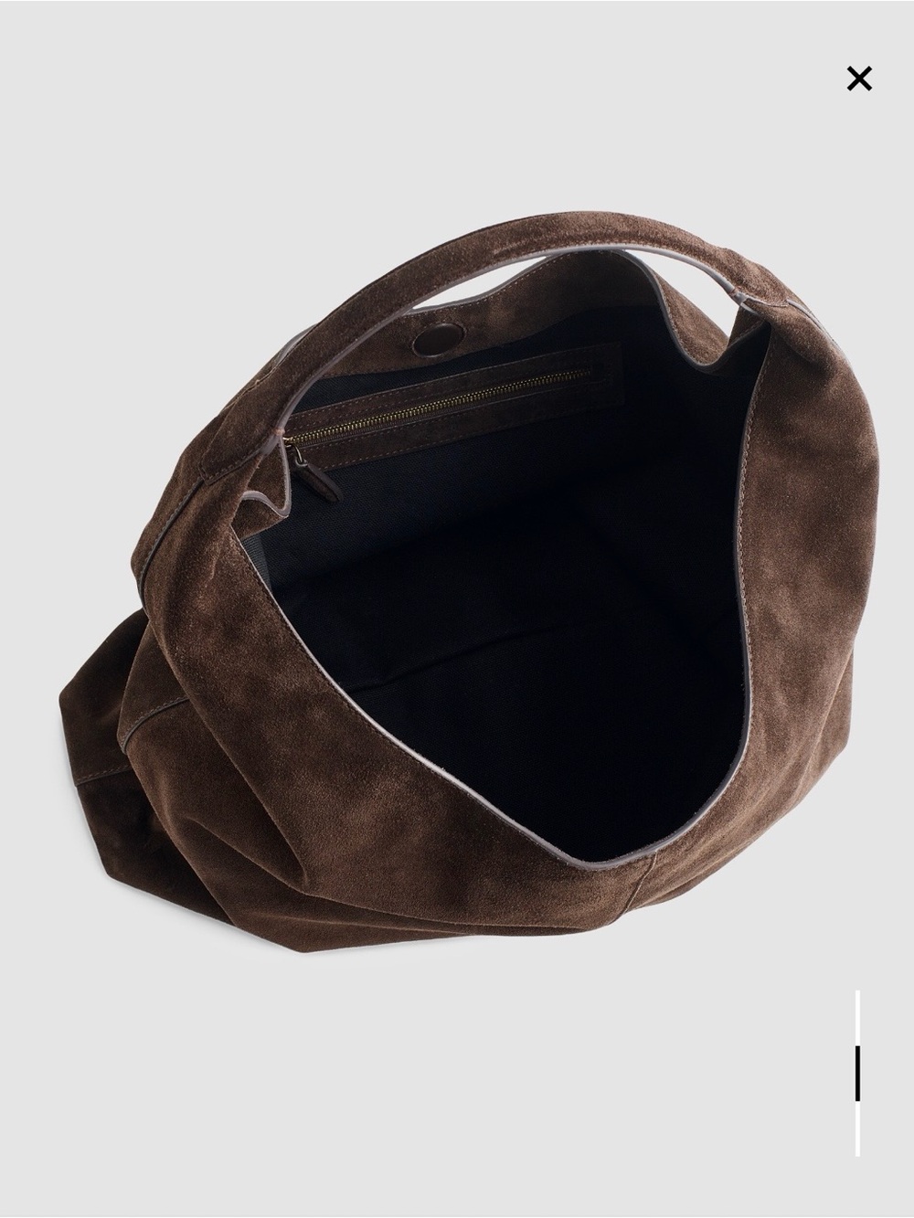 Madewell Dark Carob Large Mylie Suede Shoulder Hobo Bag - Picture 6 of 10